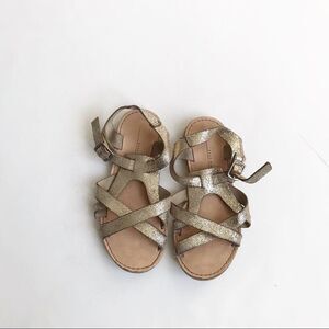 Zara gold strappy sandals EUC size 27(10)